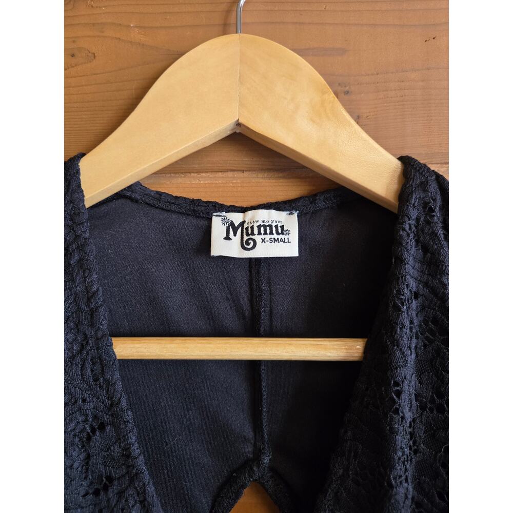 Show Me Your Mumu Dress Eleanor Lace Maxi Black Formal Vneck Flowy Bridesmaid XS - Picture 4 of 5